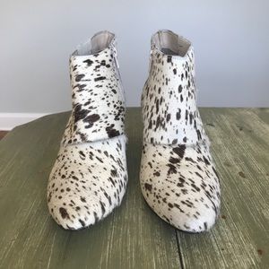 Matisse Nugent pony hair wedge booties